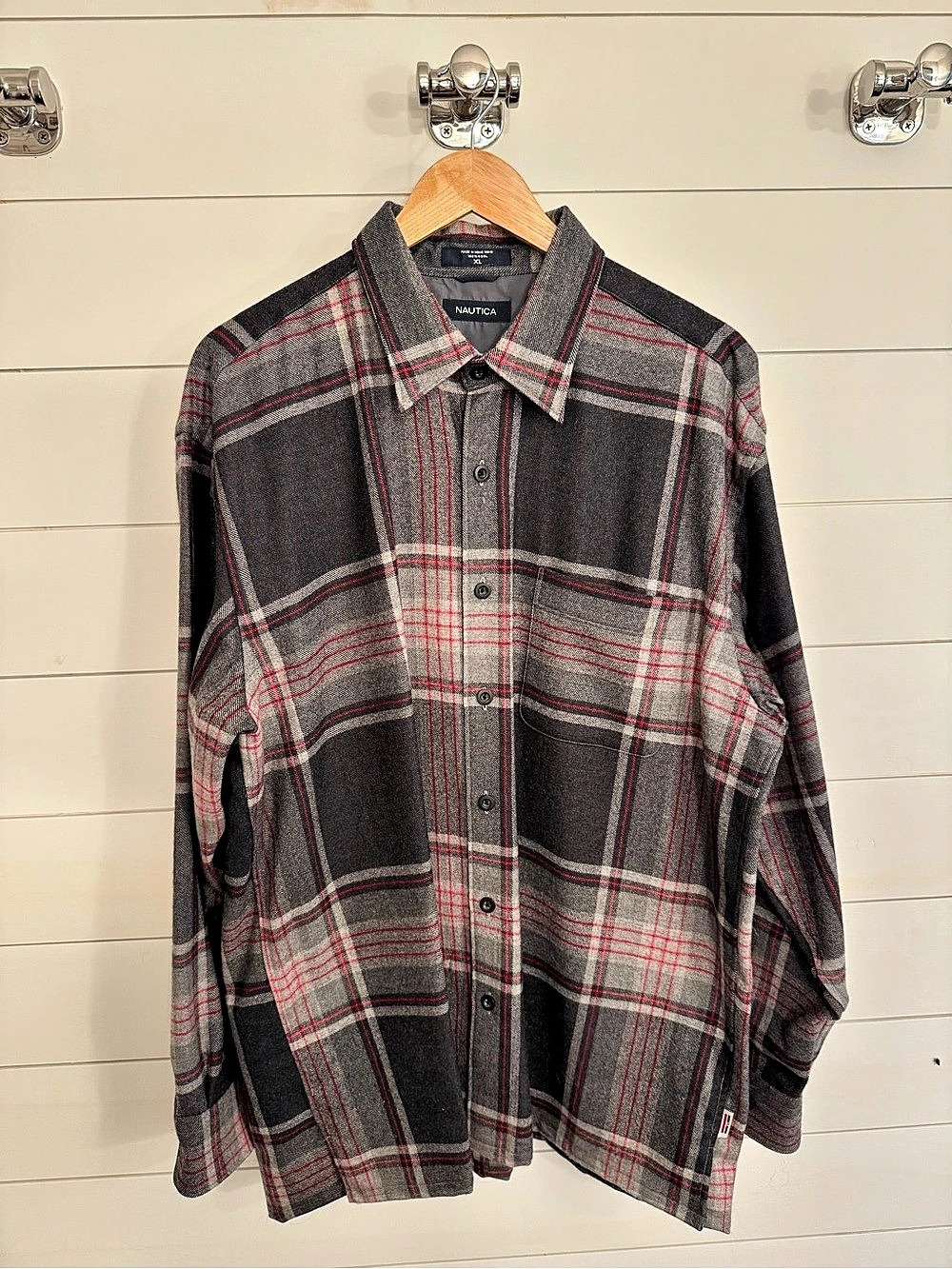 Nautica Men's Plaid Wool Shirt Size XL Like New